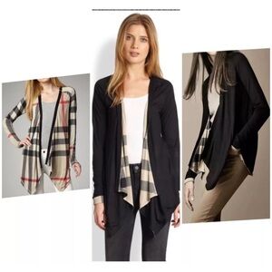 Burberry Black and Beige Cardigan